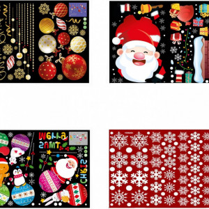 Set de 4 foi cu stickere decorative pentru fereastra ETUKOAN, PVC, multicolor, 45 x 60 cm