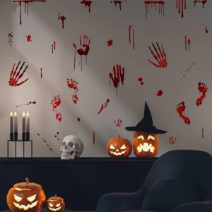 Set de 4 foi cu stickere pentru HalloweenBuerHomie, PVC, rosu/negru - Img 3