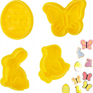 Set de 4 forme pentru prajituri GUBOOM, plastic, galben