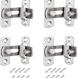 Set de 4 incuietori pentru usa, otel inoxidabil, argintiu, 13,1 x 9,3 x 3,2