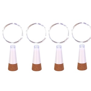 Set de 4 lampi pentru sticle UMIWE, LED, cupru/plastic/pluta, RGB, 1,5 M