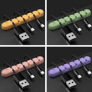Set de 4 organizatoare pentru cabluri LEXISONG-Zgr, silicon, multicolor, 12,5 x 2 cm - Img 4