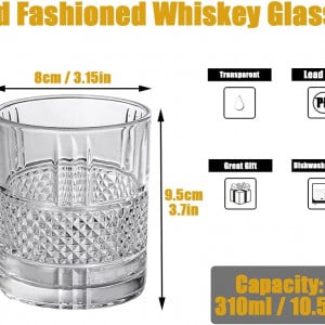 Set de 4 pahare de whisky SkySnow, sticla, transparent, 9,5 X 8 cm, 310 ml - Img 5