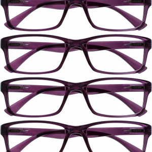 Set de 4 perechi de ochelari pentru citit Opulize, negru/mov, +3.00