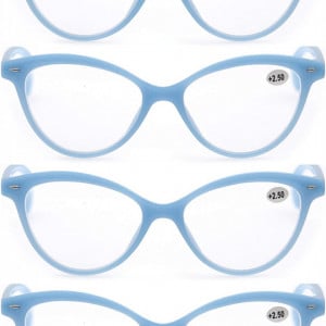 Set de 4 perechi ochelari de citit Modfans, pentru dama, cu dioptrii 1.0, albastru deschis - Img 3