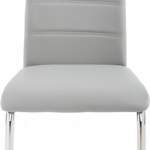 Set de 4 scaune ADORA din piele sintetica - gri/crom - Img 7