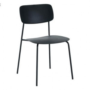 Set de 4 scaune Bon, metal/piele PU, negru, 79 x 45 x 50 cm - Img 2