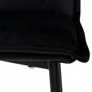 Set de 4 scaune Donna Meila, catifea /metal, negru, 59x48x93 cm - Img 5