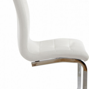 Set de 4 scaune LOLA din piele sintetica/metal, alb/argintiu, 52 x 54 x 101 cm - Img 5