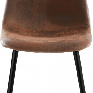 Set de 4 scaune Miller, tesatura/metal/decor stejar, maro antichizat, 44x52x87 cm - Img 8