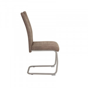 Set de 4 scaune tapitate Fenton, maro/argintiu, 98 x 43 x 59 cm - Img 4