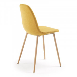 Set de 4 scaune tapitate Lamply, galben, 87 x 40 x 47 cm - Img 4