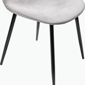Set de 4 scaune tapitate Monza Eadwine, catifea/metal, gri/negru, 44x52x87 cm - Img 2
