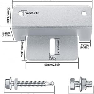 Set de 4 suporturi pentru panou solar Mevige, metal, argintiu, 10 x 8 x 4 cm - Img 3