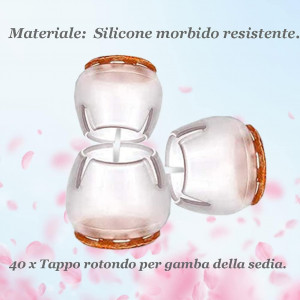 Set de 40 de dopuri de protectie pentru scaune XINCHEN, silicon, transparent, 17-21 mm