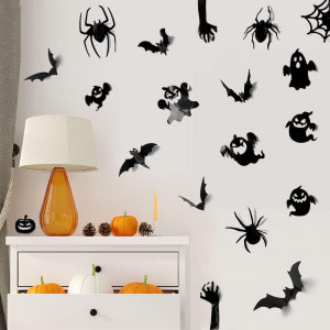 Set de 41 stickere pentru Halloween Buer Homie, PVC, negru - Img 2