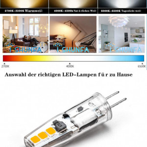 Set de 5 becuri LED G4 I-Shunfa, 3000 K, 1,2 W, non-dimmable, AC/DC, 12 V - Img 5