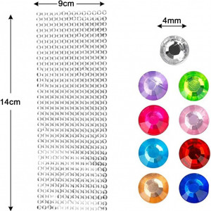 Set de 5 foi cu autocolante stras Cerioll, acrilic, multicolor, 1872 piese, 14 x 9 cm - Img 7