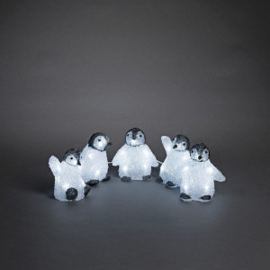 Set de 5 pinguini decorativi cu LED, 12 x 12 cm - Img 3