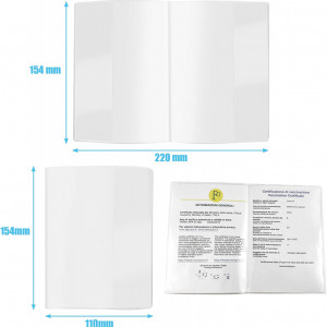 Set de 50 coperti pentru pasaport/carnet Mizijia, PVC, transparent, 154 X 110 mm - Img 8