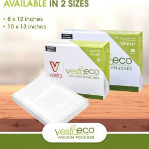 Set de 50 de pungi pentru vidat VestaEco, plastic, transparent, 20 X 30 cm - Img 4