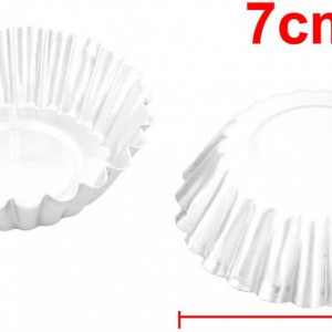 Set de 50 forme pentru briose Sourcingmap, aliaj de aluminiu, argintiu, 7 x 2 cm - Img 6