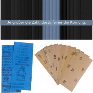 Set de 51 coli de smirghel Zacro, gri/negru, 22,85 x 9,15 cm - Img 2