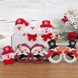 Set de 6 accesorii pentru recuzita foto de Craciun EKKONG, textil, multicolor, 14 x 14 cm / 21 x 2,6 cm - Img 7