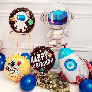 Set de 6 baloane pentru petrecere copii Daimay, tematica astronaut, folie, multicolor - Img 7