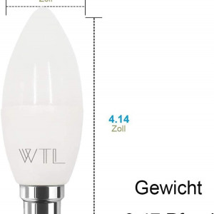 Set de 6 becuri WTL, LED, sticla, alb, 6w