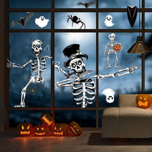 Set de 6 foi cu stickere pentru Halloween TBSCWYF, PVC, alb/negru - Img 5