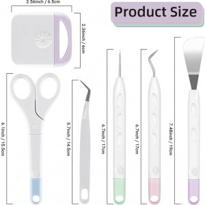 Set de 6 instrumente pentru proiecte DIY HZYIQ, ABS/otel inoxidabil, multicolor - Img 5