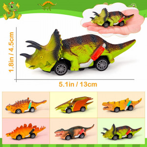 Set de 6 jucarii pentru copii 3-6 ani Fullove, model dinozaur, multicolor, 13 x 4,5 cm - Img 2