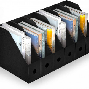 Set de 6 organizatoare pentru documente ABC, plastic, negru, 27 x 26 x 9 cm - Img 1