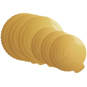 Set de 6 platouri pentru tort sinzau, carton, rotund, auriu, 19/25 cm - Img 8