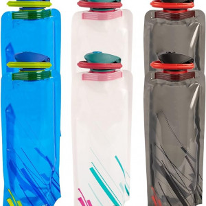 Set de 6 sticle pliabile, 700 ml, multicolor, plastic 