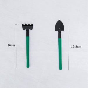 Set de 6 unelte pentru gradinarit si o geanta de depozitare KJK, plastic/metal, negru/verde