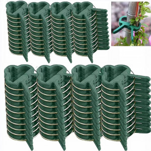 Set de 60 clipsuri pentru plante Funrelaxer, plastic, verde, 6 x 4,5 cm / 3 x 4,5 cm - Img 1