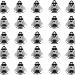 Set de 70 clopotei pentru brad Hpamba, metal, argintiu, 25 x 16 mm - Img 1
