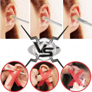 Set de 8 accesorii pentru curatarea urechilor CCLKHY, otel inoxidabil/plastic, argintiu/alb - Img 4