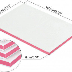 Set de 8 blocuri pentru sculptat Sourcing Map cauciuc termoplastic, roz/alb, 15 x 10 x 0,8 cm - Img 2