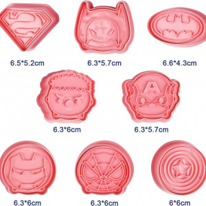 Set de 8 forme pentru biscuiti Yisscen, plastic, roz, 4 x 6 cm 