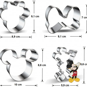 Set de 8 forme pentru prajituri RUUKON, model Mickey si Minnie Mouse, otel inoxidabil, argintiu - Img 7