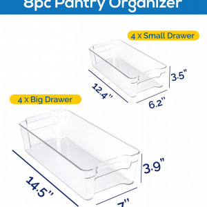 Set de 8 organizatoare pentru frigider Kichly, plastic, transparent - Img 3