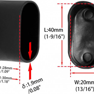 Set de 8 protectii pentru picioarele mobilierului Flyshop, PVC, negru, 4 x 2 x 3 cm - Img 6