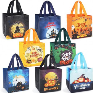 Set de 8 pungi pentru Halloween, textil, multicolor, 21 x 20 x 15 cm