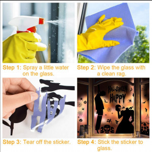 Set de 9 stickere pentru fereastra Voqeen, PVC, negru - Img 3