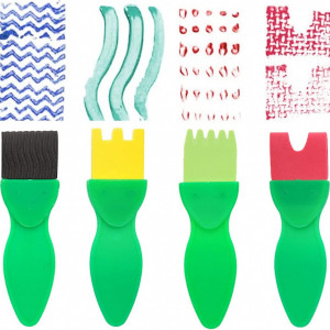 Set de accesorii pentru pictura Miotlsy, 19 piese, burete/EVA/plastic, multicolor - Img 4