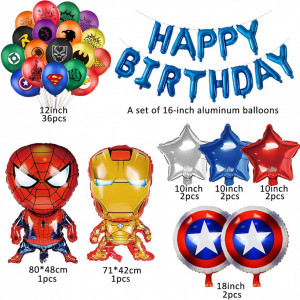 Set de baloane pentru petrecere copii Miotlsy, latex/folie, multicolor, 50 piese - Img 5