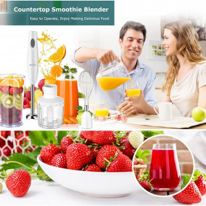 Set de blender 4 in 1 OLIYA, plastic/ABS/otel inoxidabil, alb/argintiu, 1500 W 